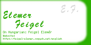 elemer feigel business card